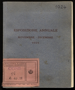 Esposizione annuale novembre-dicembre 1924 \Società per le Belle arti ed Esposizione permanente!