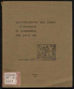 Illustrazione del libro e incisione in Lombardia nel '400 e '500 a cura di Sergio Samek Ludovici