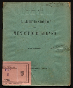 L'archivio storico del municipio di Milano Gentile Pagani