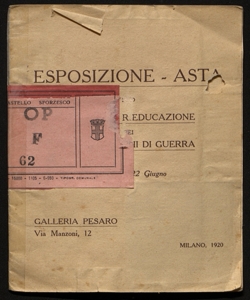 Esposizione-asta pro rieducazione pei ciechi di guerra 21-22 giugno [testo di Renato Simoni!