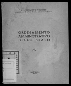 Ordinamento amministrativo dello Stato Beniamino Piccirilli