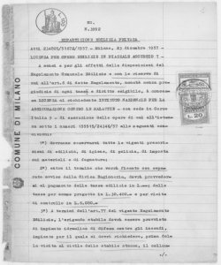 INAM - Sezione Territoriale e Poliambulatorio, piazzale Accursio 7 - Milano - Documenti