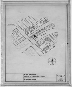 Edificio per abitazioni e uffici, via Canova 3 - Milano - Disegni