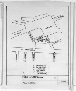 Sistemazione esterna del complesso parrocchiale della Chiesa di Gesù Buon Pastore, via Caboto - Milano - Disegni