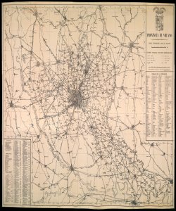 Provincia di Milano. Carta topografica, scala 1:100.000