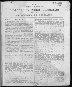 Giornale d'indizi giudiziari della provincia di Bergamo