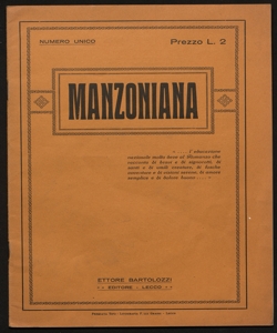 Manzoniana numero unico