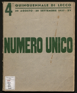 4. Quinquennale di Lecco, 20 agosto-20 settembre 1937 numero unico