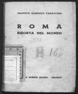 Roma risorta nel mondo Ernesto Gimenez Caballero traduzione di Carlo Boselli