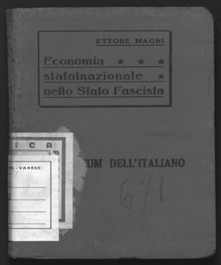 Economia statalnazionale nello Stato fascista Ettore Magni