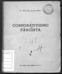 Corporativismo fascista E. Sottili D'Alfano