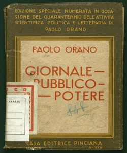 Giornale, pubblico, potere Paolo Orano