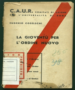 La gioventù per l' ordine nuovo Eugenio Coselschi 