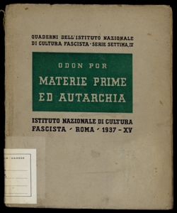 Materie prime ed autarchia Odon Por