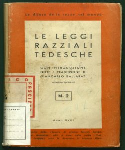 Le leggi razziali tedesche con introduzione, note e traduzione di Giancarlo Ballarati