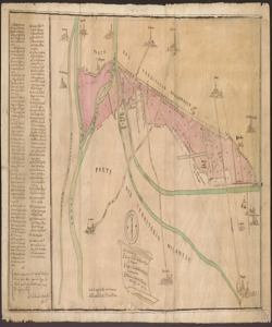 [Mappa dei confini fra il territorio bergamasco e quello milanese compresi tra Capriate e Treviglio] Bernardo Arzetti, agrimensore