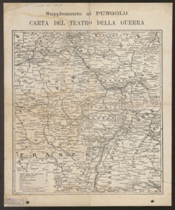 Carta del teatro della guerra [franco-prussiana] : supplemento al Pungolo