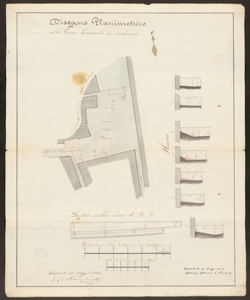  Disegno planimetrico della Piazza Comunale [di Verdello] da tombinarsi / Ing. Rampinelli, Giacomo Lorenzi Perito