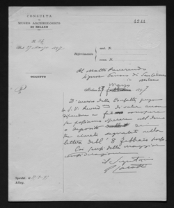 1211 - Giulio Carotti al Parroco della chiesa di S. Calimero