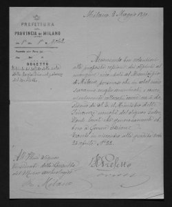 1441 - Firma illeggibile per il Prefetto della provincia di Milano al Presidente della Consulta
