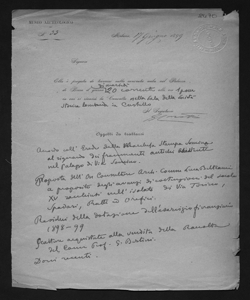 2470 - Giulio Carotti a Emilio Barbiano di Belgioioso, Luca Beltrami, Felice Calvi, Antonio Ceriani, Gustavo Frizzoni, Alfonso Garovaglio, Emilio Seletti, Carlo Ermes Visconti ed Emilio Visconti Venosta