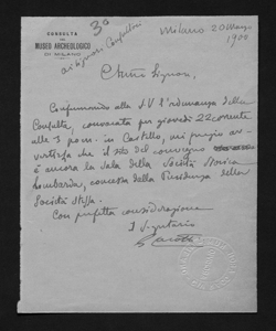 2478 - Giulio Carotti a Emilio Barbiano di Belgioioso, Luca Beltrami, Felice Calvi, Antonio Ceriani, Gustavo Frizzoni, Alfonso Garovaglio, Emilio Seletti, Carlo Ermes Visconti ed Emilio Visconti Venosta