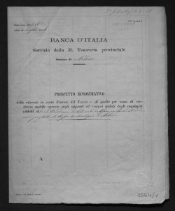 2554/1 - 2 - Banca d'Italia - Servizio della R. Tesoreria provinciale - Sezione di Milano