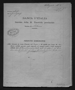 2557/1 - 2 - Banca d'Italia - Servizio della R. Tesoreria provinciale - Sezione di Milano