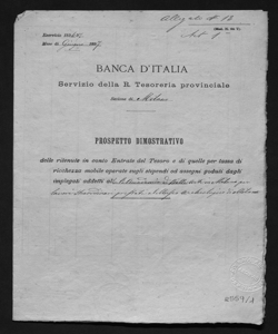 2559/1 - 2 - Banca d'Italia - Servizio della R. Tesoreria provinciale - Sezione di Milano