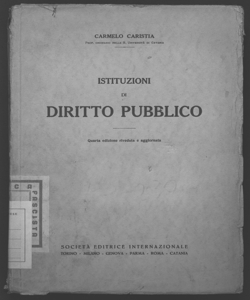 Corso di istituzioni di diritto pubblico Carmelo Caristia