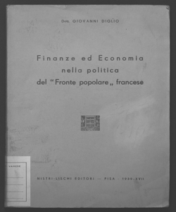 Finanze ed economia nella politica del Fronte popolare francese Giovanni Diglio