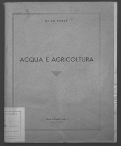 Acqua e agricoltura Guido Ferrari