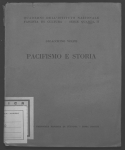 Pacifismo e storia Gioacchino Volpe