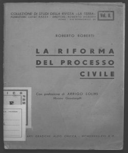 La riforma del processo civile Roberto Roberti con prefazione di Arrigo Solmi