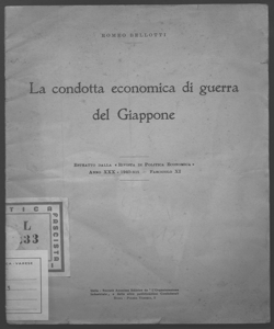 La condotta economica di guerra del Giappone Romeo Bellotti