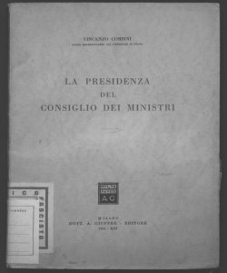 La presidenza del Consiglio dei ministri Vincenzo Corsini