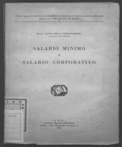 Salario minimo e salario corporativo Luisa Riva Sanseverino