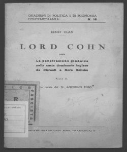 [Lord Cohn, ossia La penetrazione giudaica nella casta dominante inglese da Disraeli a Hore Belisha] 2 Ernst Clan