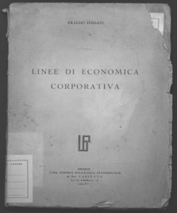 Linee di economia corporativa Eraldo Fossati
