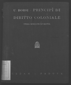 Principi di diritto coloniale Umberto Borsi