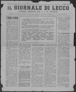 Il giornale di Lecco organo ufficiale del C.L.N. lecchese