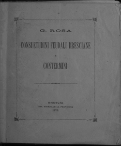 Consuetudini feudali bresciane e contermini