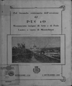 Pel secondo centenario dell'erezione del Duomo :  monumento insigne di arte e di fede, lustro e vanto di Montichiari : 3 settembre 1729-5 settembre 1929
