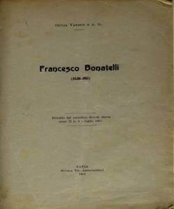 Francesco Bonatelli (1830-1911) / Giulia Varisco e A. G[nesotto]