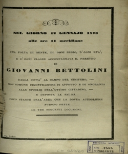 Necrologio di Giovanni Bettolini / [discorsi di Lodovico Cogi, Alessandro Marcobruni, Francesco Eugenio Da-Camino]