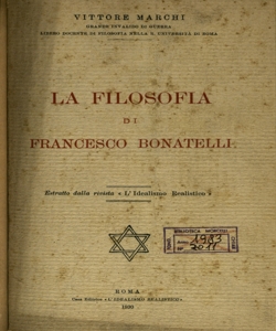 La filosofia di Francesco Bonatelli / Vittore Marchi