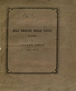 L'origine delle fonti : poema / di Cesare Arici