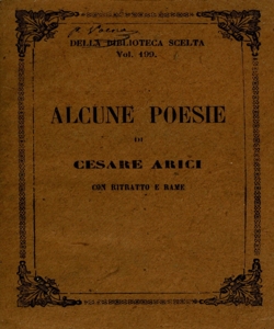 Alcune poesie / di Cesare Arici di Brescia