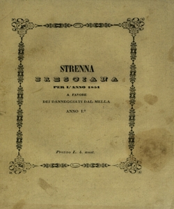 Strenna bresciana per l'anno 1851 a favore dei danneggiati dal Mella : anno I