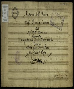 Sinfonia dell'Opera Degli Orazi e Curiazi / del Sig.r M.ro Domenico Cimarosa; ridotta per Forte Piano da Giusep.e Poffa